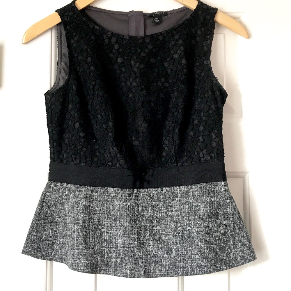 Ann Taylor lace peplum sleeveless top